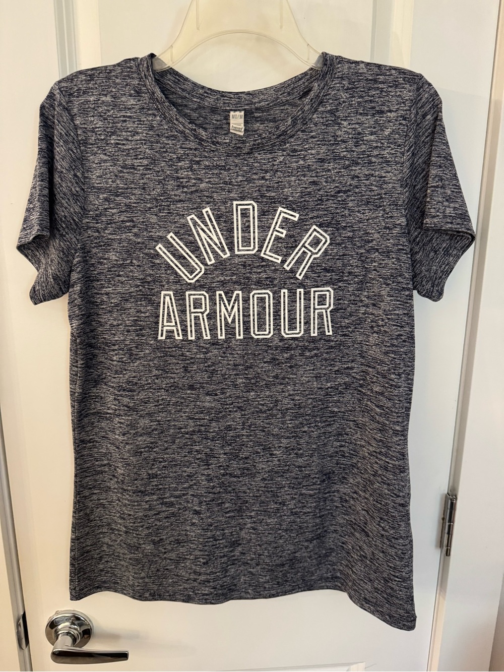 Under Armour Heathered Navy Gray Logo Tee, Women’s, Size Medium